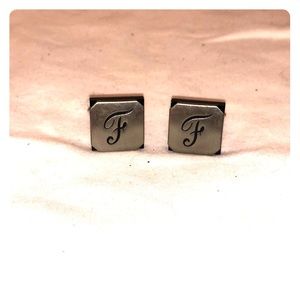 Vintage Men’s “F” Initial Metal Cufflinks